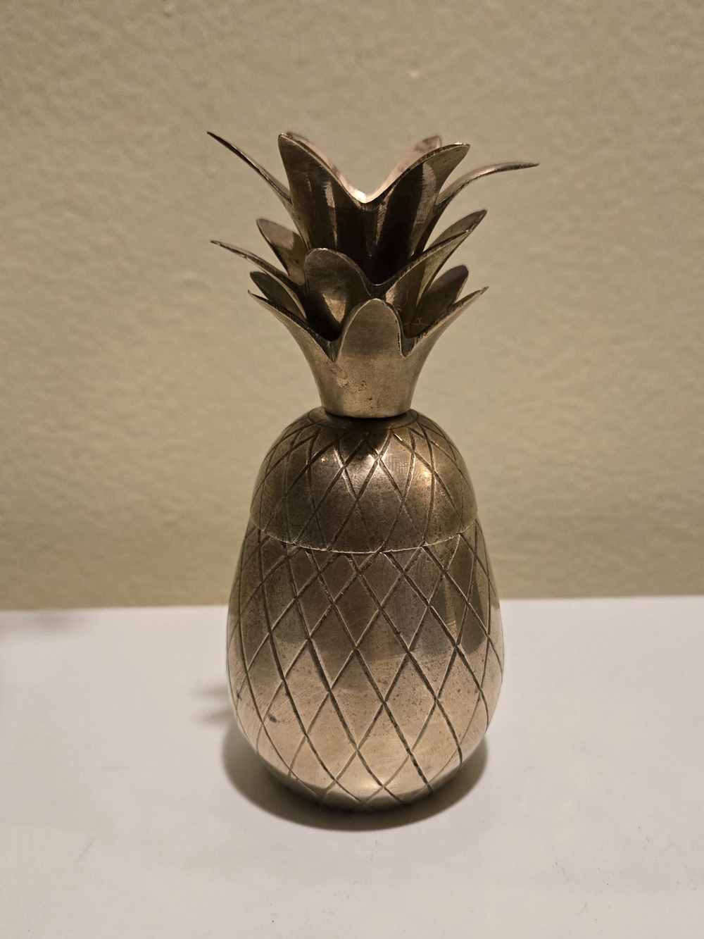 Solid Brass Miniature  Lidded Trink Pineapple